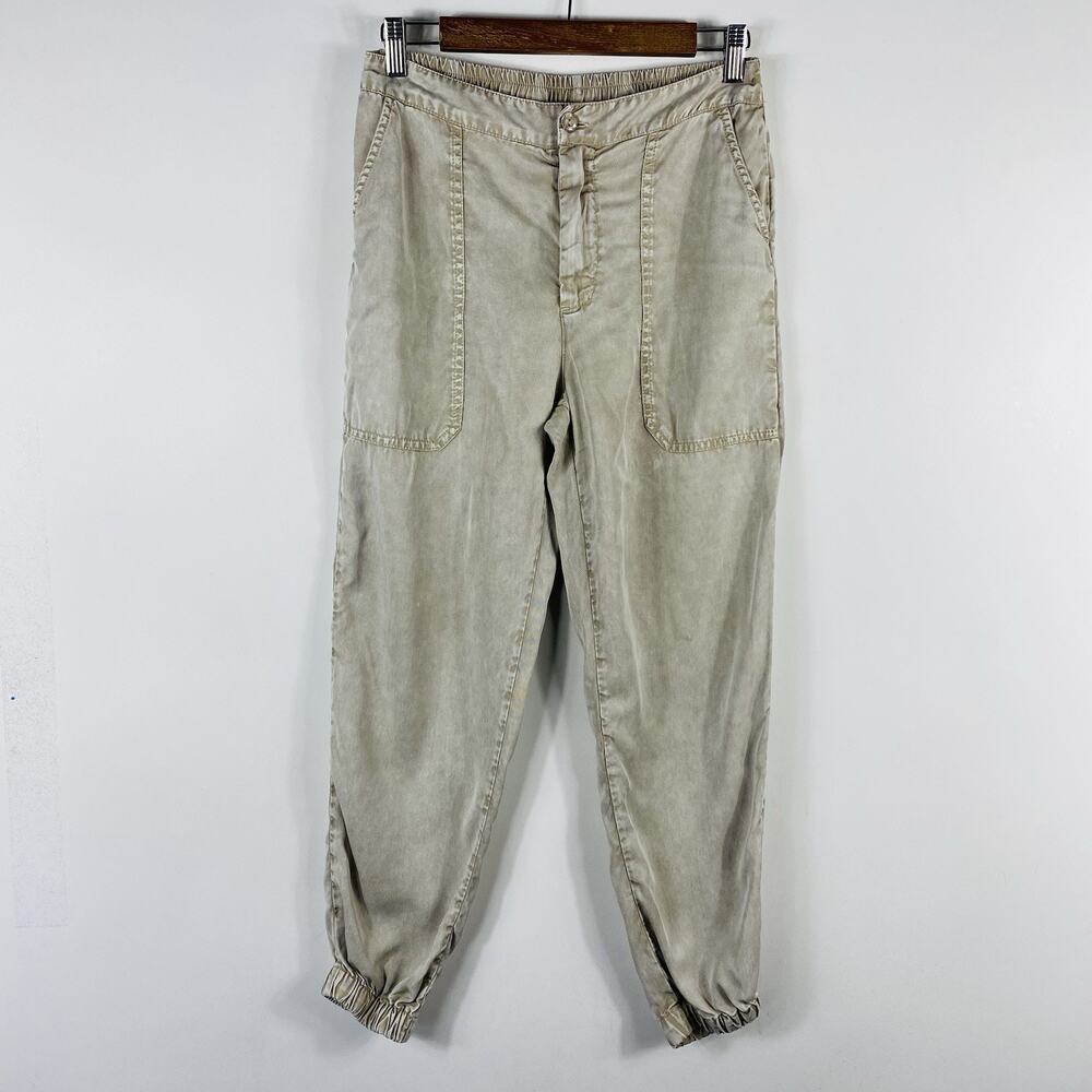 Young Fabulous & Broke Pants Medium Tan Cargo Joggers Tencel Pockets